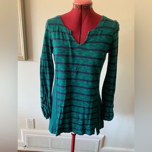 ANTHROPOLOGIE STRIPED TIE BACK SHIRT